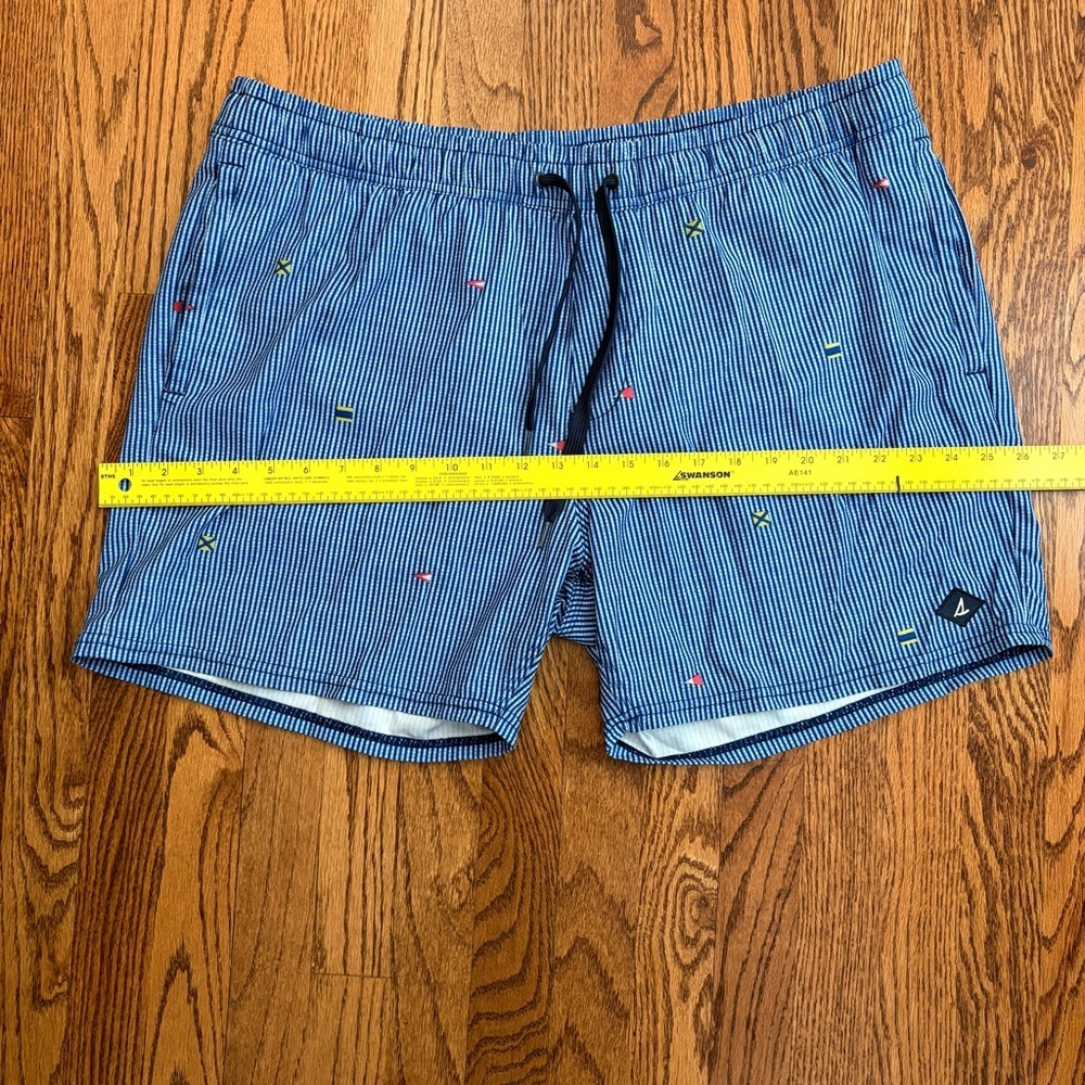 Sperry Swim Trunks Blue Striped Nautical Print Size XL - Picture 8 of 9